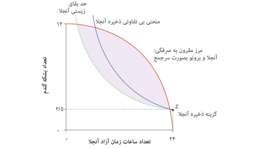 منحنی بی‌تفاوتی ذخیره آنجلا
: منحنی‌ای که کلیه تخصیص‌هایی را نشان می‌دهد که آنجلا برای آنها درست به اندازه گزینه ذخیره ارزش قائل است، منحنی بی‌تفاوتی ذخیره آنجلا او نامیده می‌شود.
