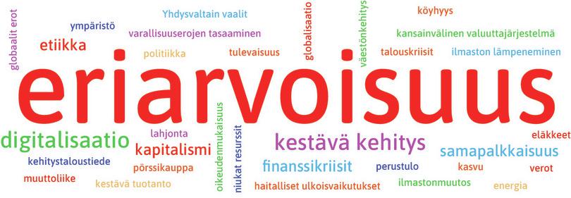 Eriarvoisuus on opiskelijoiden mielestä taloustieteen tärkeimpiä tutkimuskohteita.